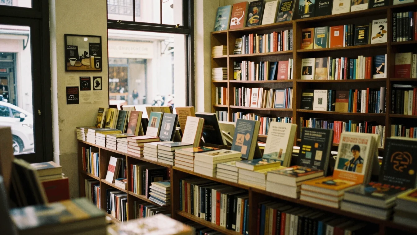 Interior of an old independent bookstore in Buenos Aires, stacks